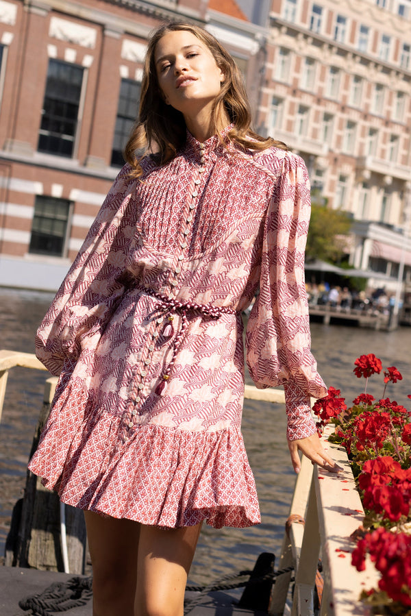 High Neck Button Mini- Florence Petal