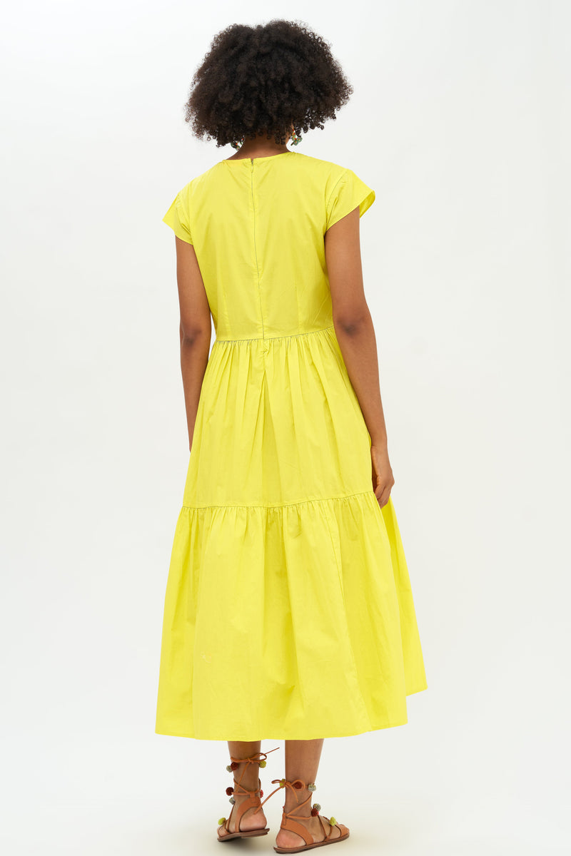 Cap Sleeve Midi- Goldfinch Yellow