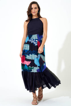 High Neck Maxi- Pacifica Black