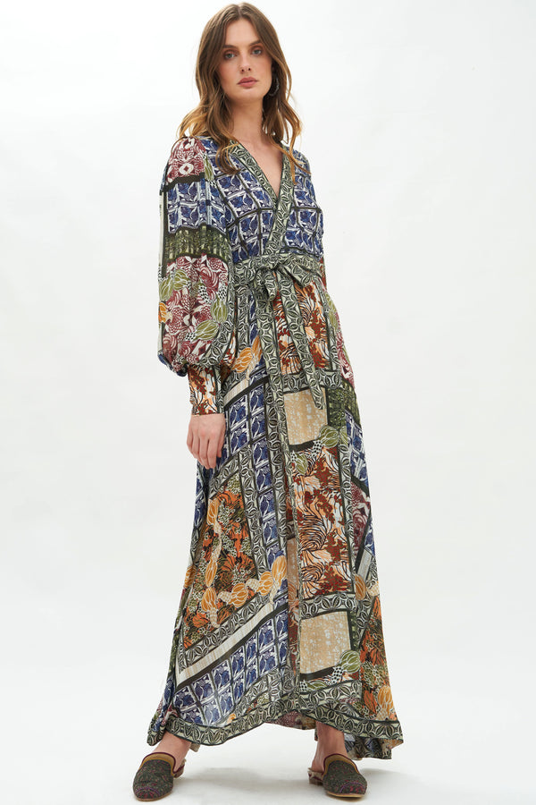 Wrap Dress Maxi- Janeiro Blue