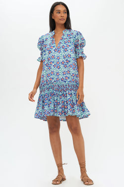 Smocked Drop Mini- Jardin Blue