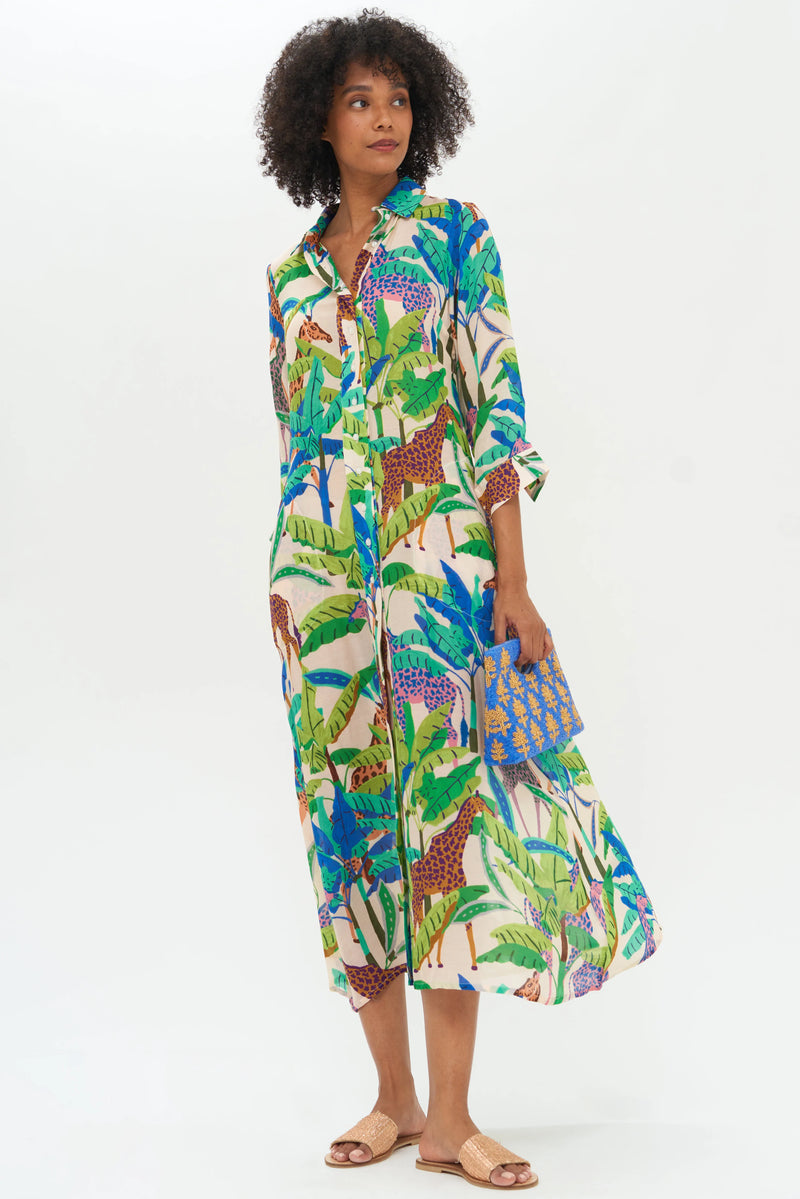 Shirt Dress Midi- Kruger Blue