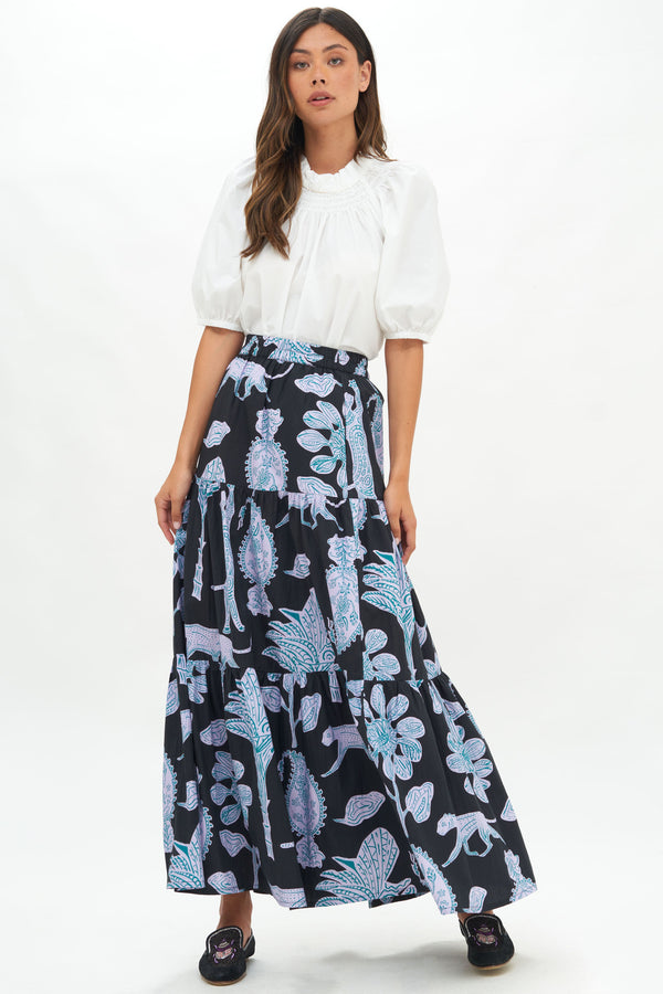 Tiered Maxi Skirt- Lamu Black