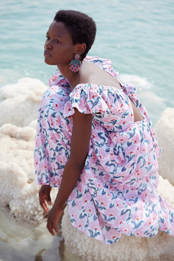 Flirty Tie Back Maxi- Lucia Pink