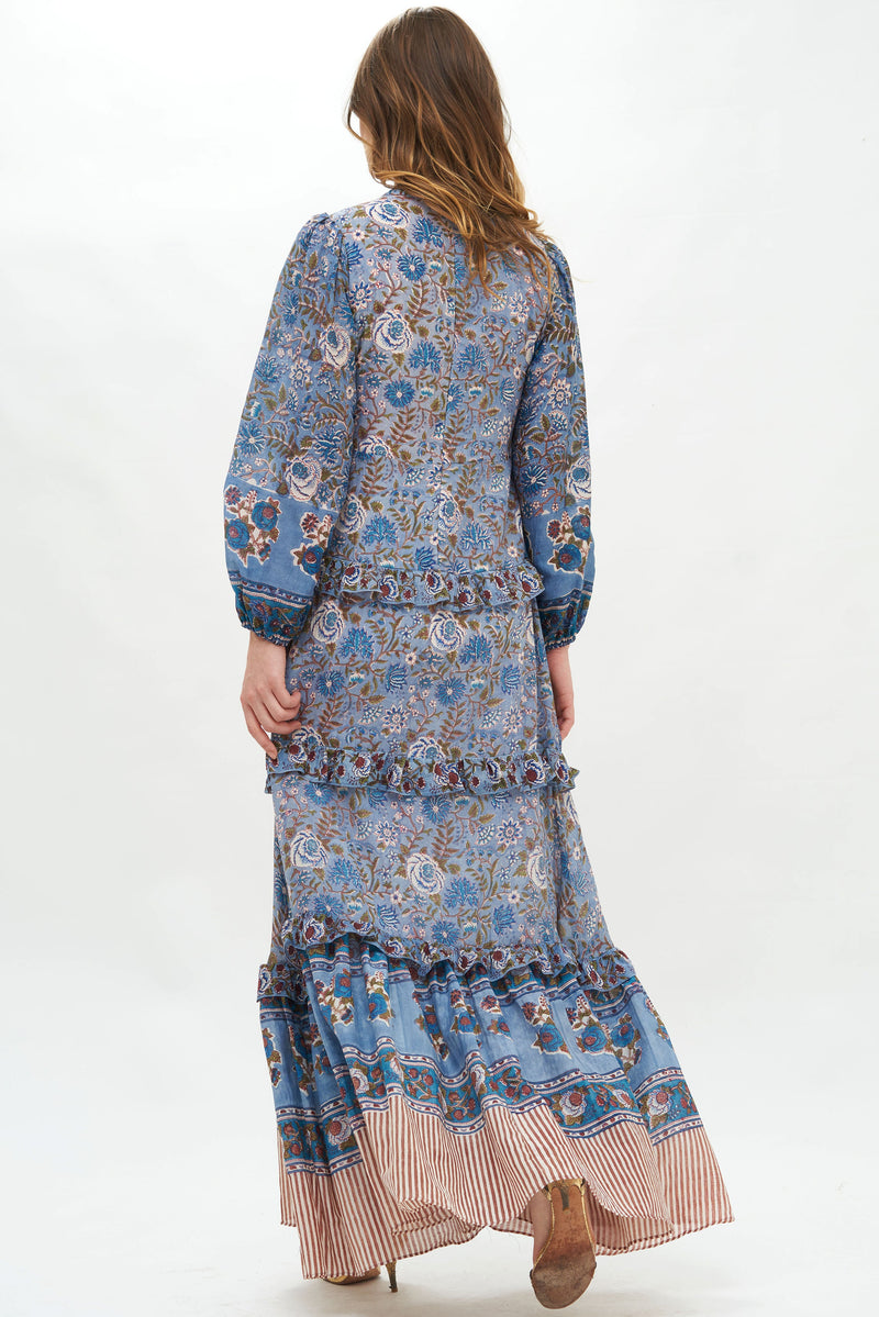 Mock Neck Maxi- Marseille Blue