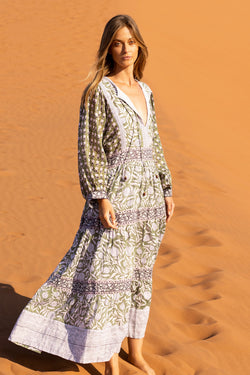 Tie Front Balloon Maxi- Manzanilla Olive