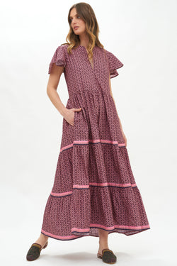V-Neck Maxi- Morocco Petal