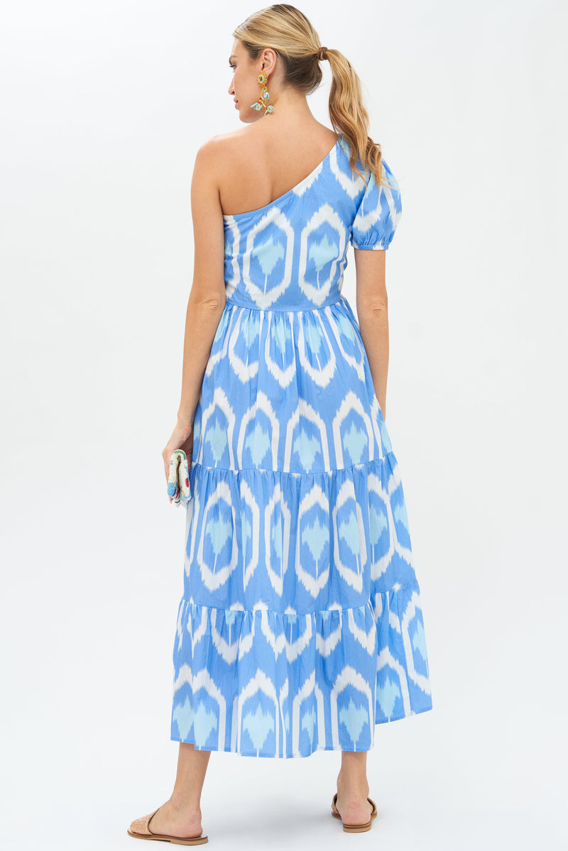 One Shoulder Maxi- Odisha Blue