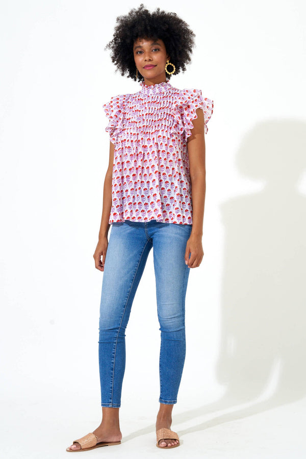 Pintuck Ruffle Top-Boti Lilac