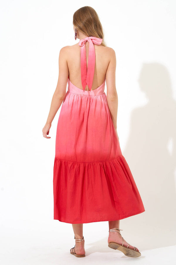 Halter Dress- Ombre Red