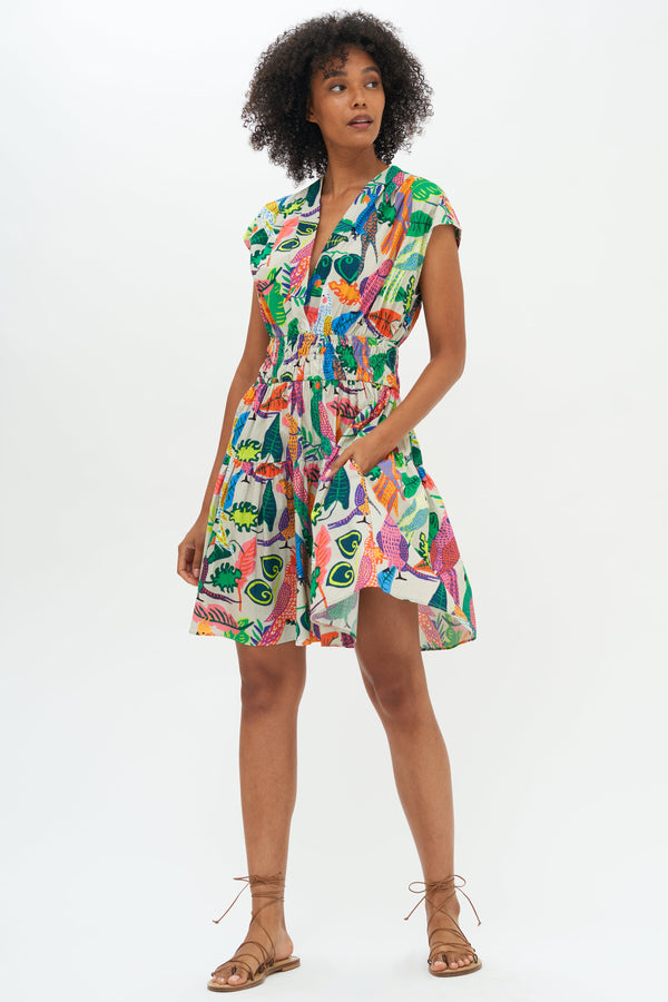 Smocked Waist Mini- Polly Green