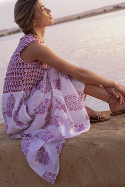 Sleeveless Smocked Maxi- Posey Lilac