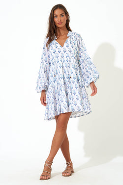 Balloon Sleeve Short- Tulip Blue