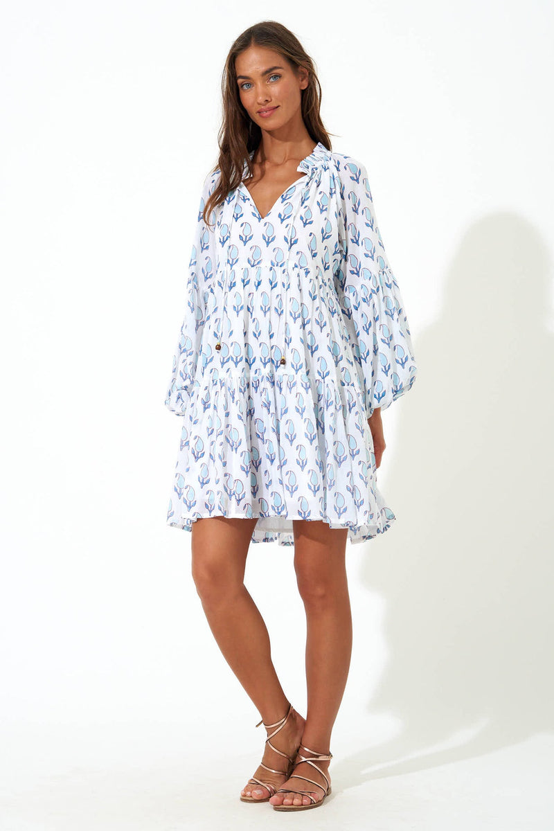 Balloon Sleeve Short- Tulip Blue