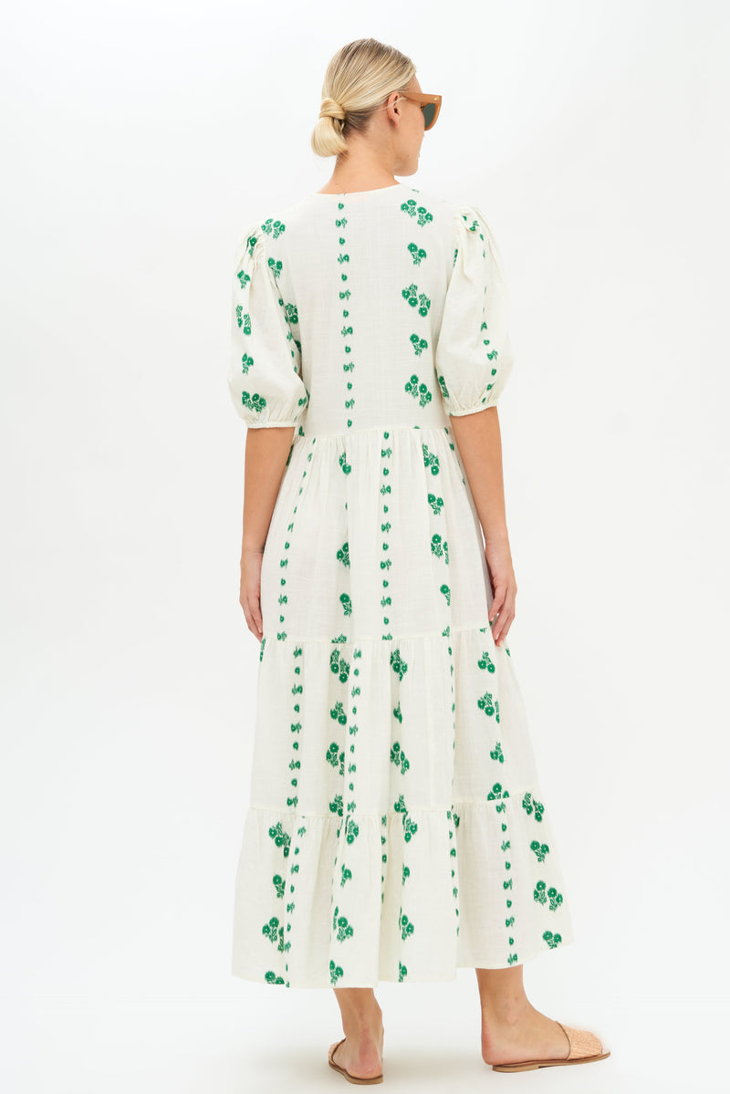 Puff Sleeve Maxi- Wicklow Green