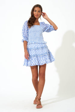 Flirty Skirt- Flora Blue