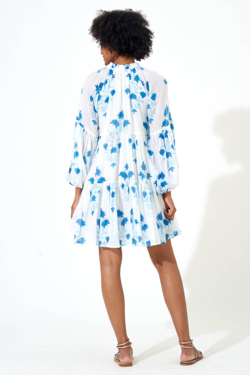 Balloon Sleeve Short- Jaipur Blue