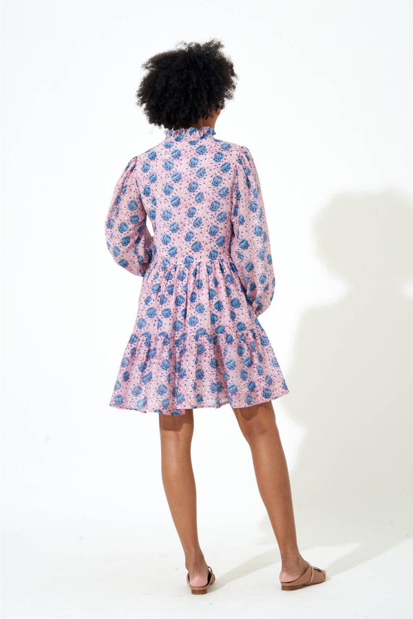 Long Sleeve Yoke Dress- Versailles Petal